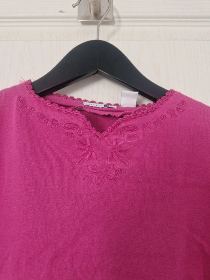Jolie haut à manche longue rose fille zara 5 ans 100% coton - photo numéro 2