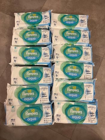 12 paquets de lingettes Aqua remise 25% code fantome25