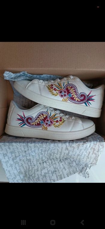 Basket blanches ethniques brodées DESIgual - pointure 40 - multicolore