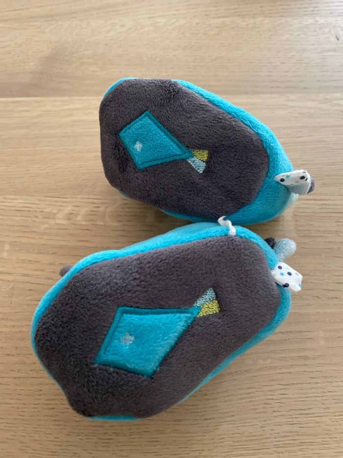 Chaussons nouveau né souples bleu sauthon - photo numéro 3