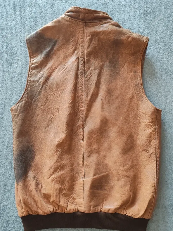 Gilet sans manches cuir vieilli “Christophe – Mussidan” Taille M (Homme) - photo numéro 4