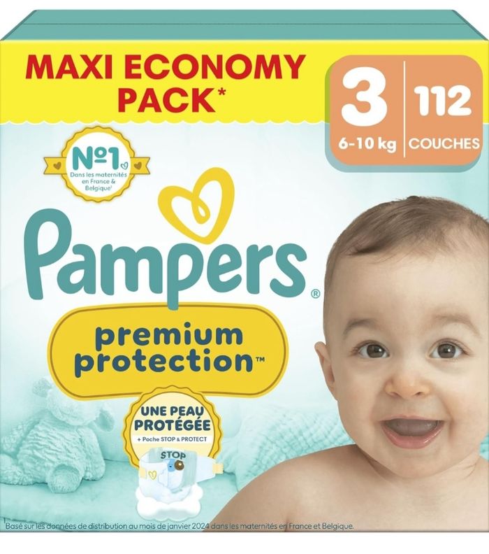 Pampers Premium Protection Taille 3 112 Couches