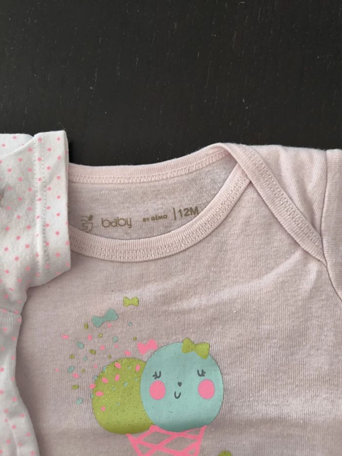 Lot de bodies manches courtes 12 mois - photo numéro 5