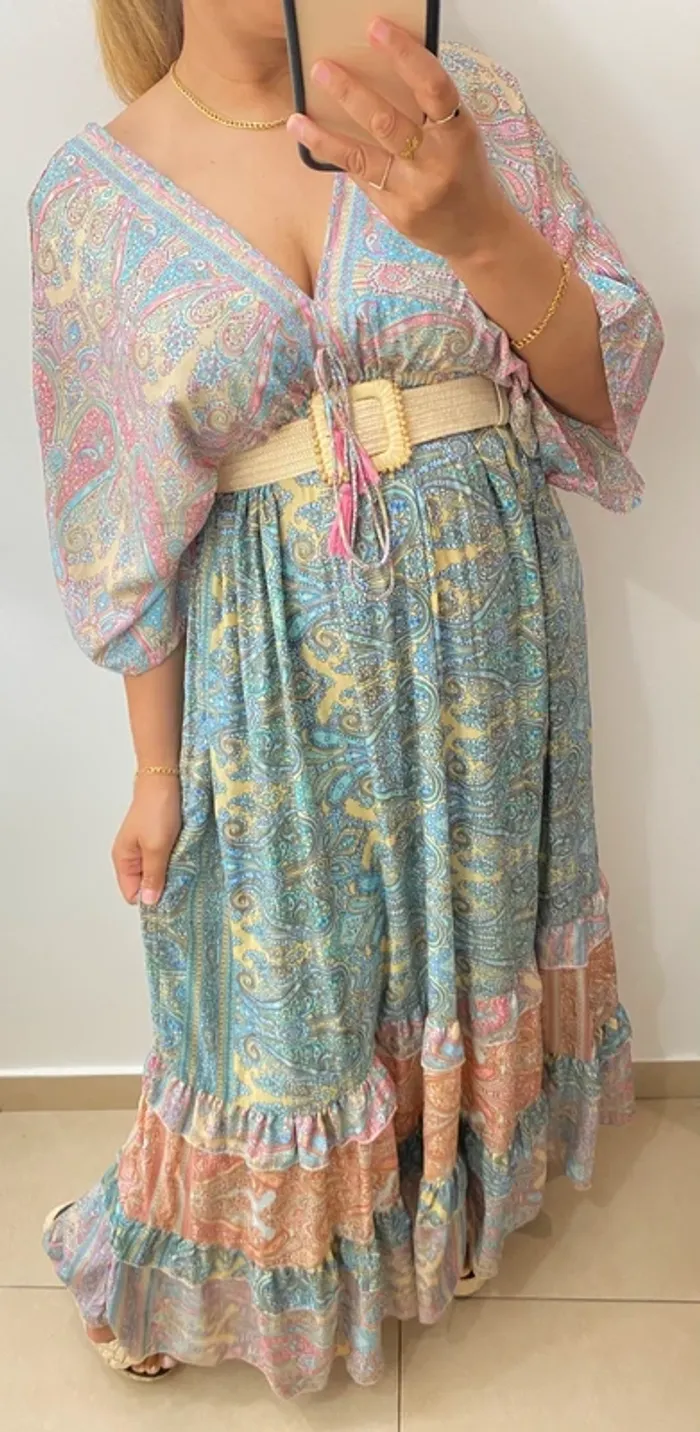 Robe longue fluide agréable à porter Taille Unique