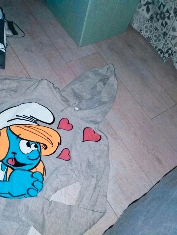 Sweat-shirt à capuche schtroumpf - photo numéro 2