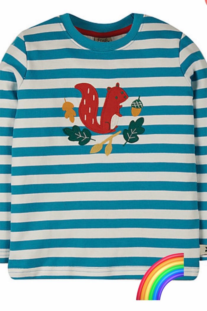 Tee-shirt de la marque Frugi modèle Frugi and National Trust Woodland Wanders Aspen Top coloris Réal Breton Squirel taille 6/7 ans Neuf - photo numéro 2