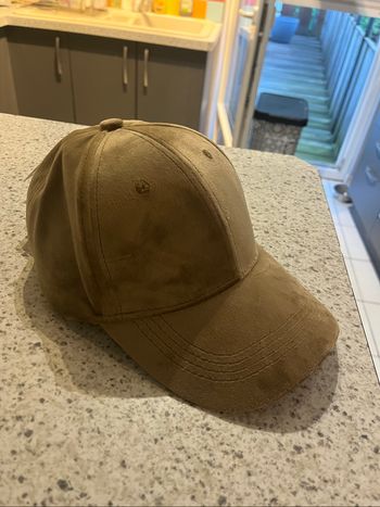 Casquette camel en velours