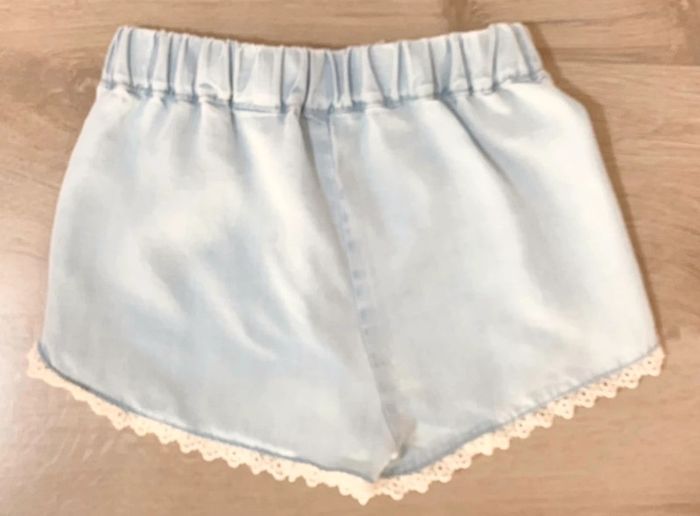 Short Zara jean souple et dentelle 12/18 mois - photo numéro 2