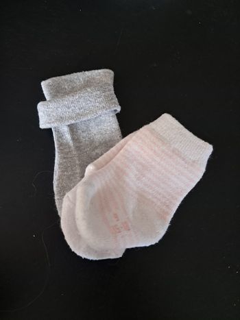 Lot de 2 paires de chaussettes bébé fille t15/18