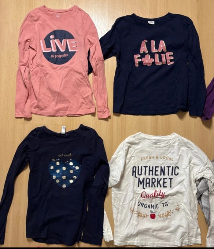Lot de 9 t shirts manches longues fille 10 ans - photo numéro 2