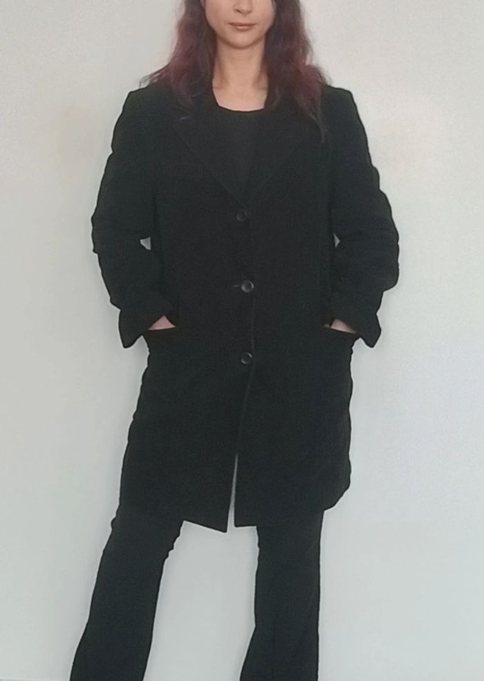 Manteau d hiver noir touché daim homme taille L