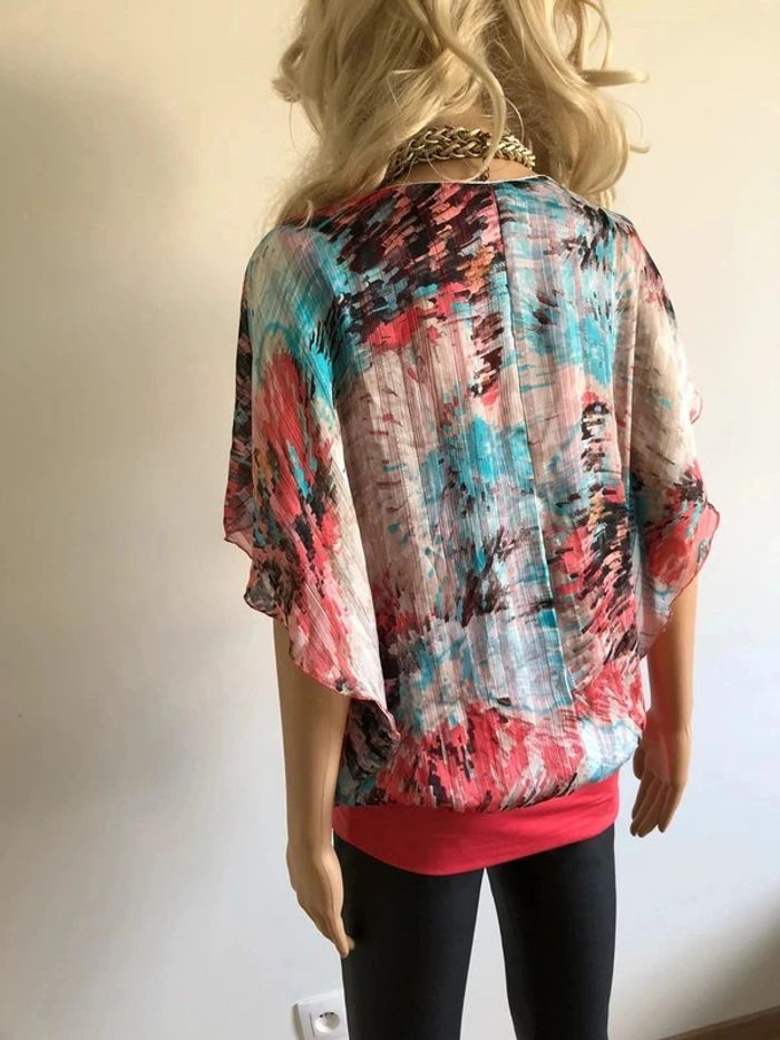Blouse imprimée à manches courtes Jacqueline Riu taille 38 jamais portée - photo numéro 8