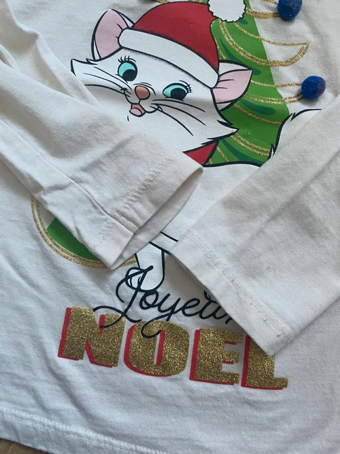 T-shirt manches longues disney Marie les aristochats Noël - photo numéro 4