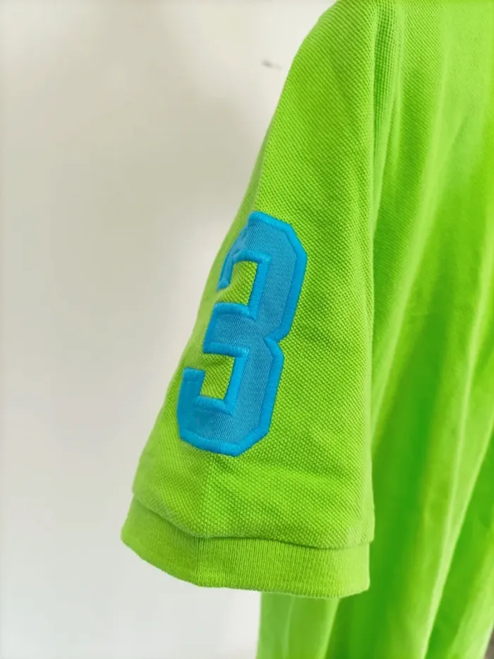 Polo Ralph Lauren - Vert Flash - Ecusson bleu - taille XL - 100% coton - photo numéro 4