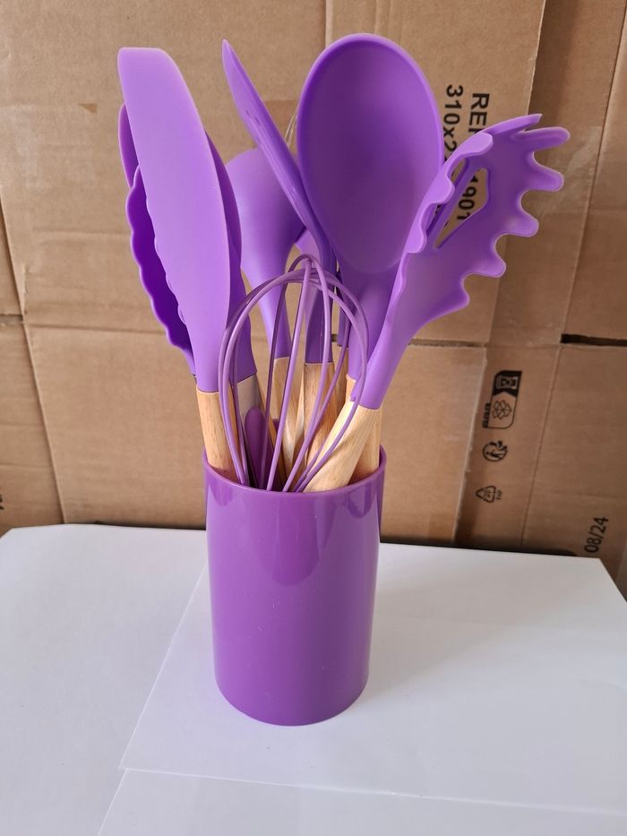 Lot de 12 ustensiles de cuisine Violet - photo numéro 3