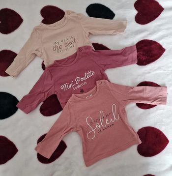 Lot tee-shirts ML 1 mois