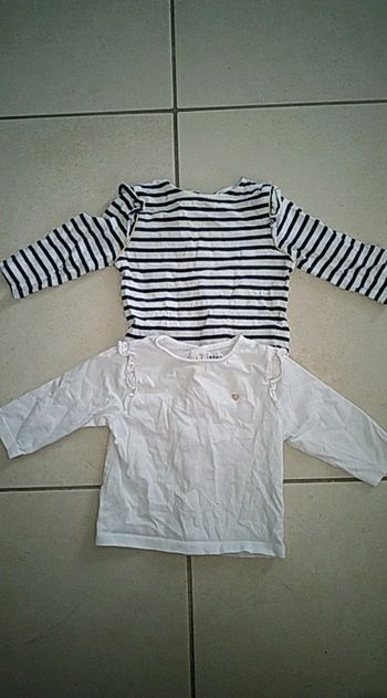 Lot 2 t shirts manches longues 3 mois