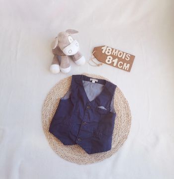 Veste 👣 sans manches de cérémonie, marine, 18 mois, verbaudet