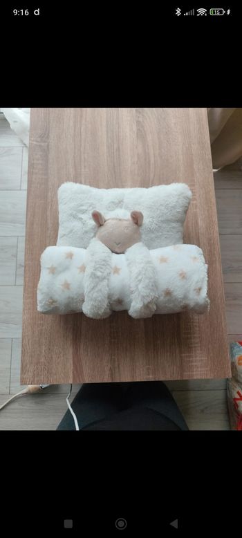 Coussin + plaid mouton 🐑