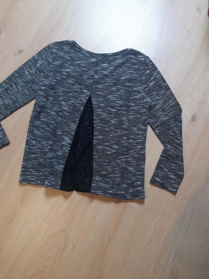 Pull noir Camaïeu dentelle dos - photo numéro 2