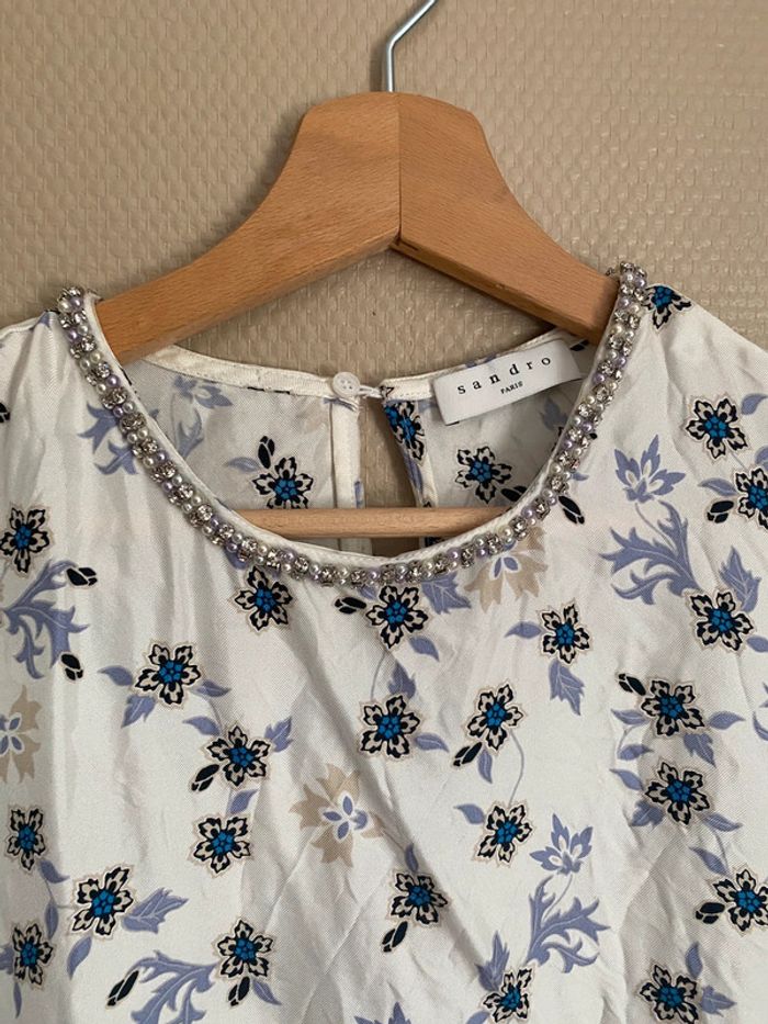 Robe en soie à fleurs Sandro - photo numéro 3