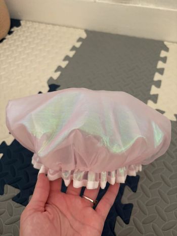 Bonnet de bain imperméable rose motif holographique