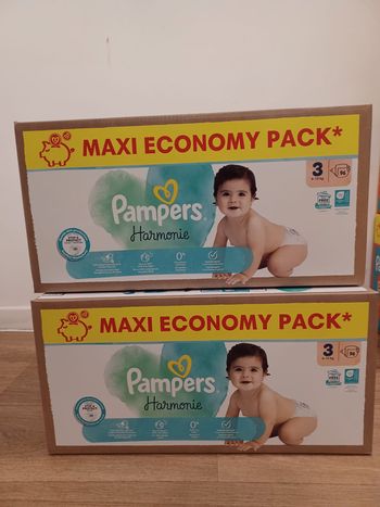 2 cartons Pampers harmonie MaxiEcoPack Taille 3 - carton de 96 couches