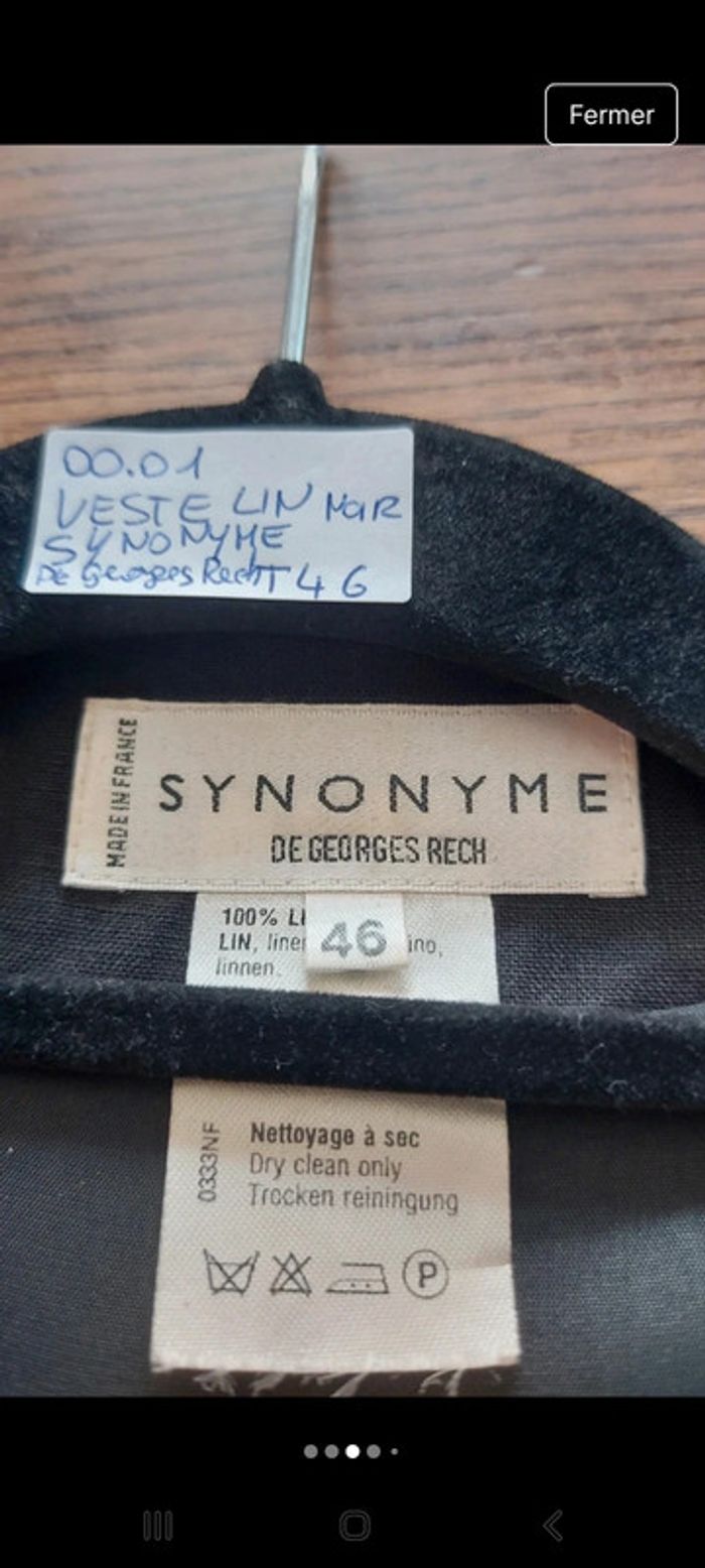 Blazer Synonyme de Georges Rech t 46 en lin - photo numéro 3