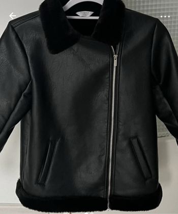 Veste fille 13 ans cuir & fourrure zippée – hiver