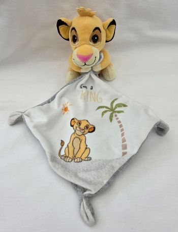 Doudou Roi Lion Simba avec mouchoir - Roi lion / palmier -Simba
