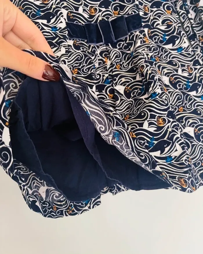 Robe en velours bleu marine à motif 3 ans - Sergent Major - photo numéro 3