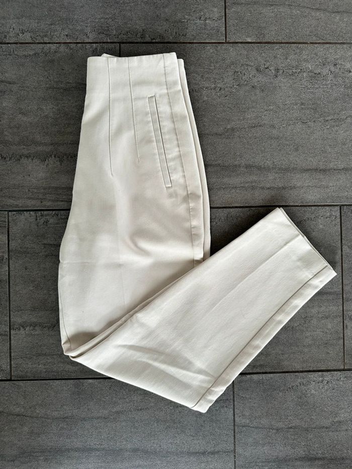 Pantalon Carotte Beige