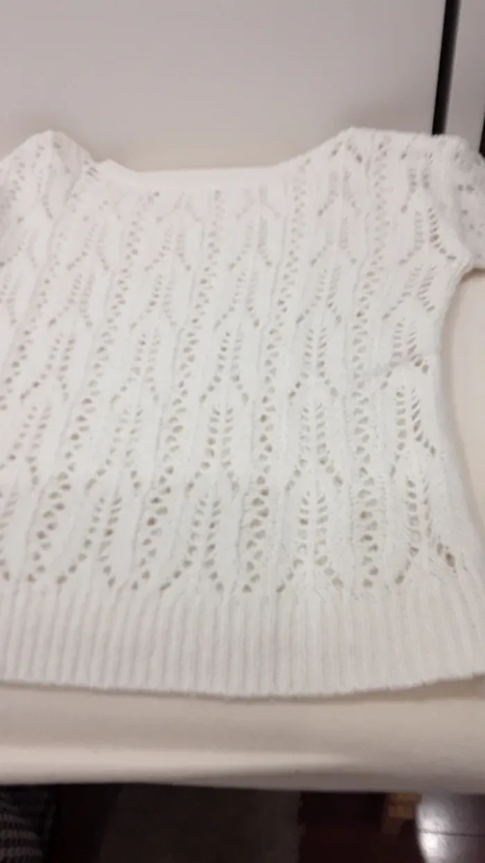 Pull femme ajouté, couleur crème - photo numéro 5