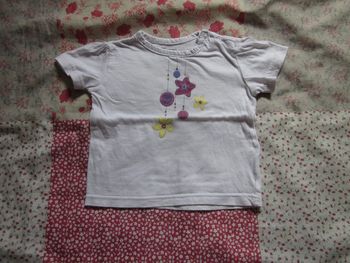 T-Shirt manches courtes blanc 9 mois