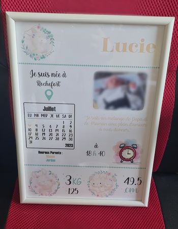 Cadre naissance personnaliser