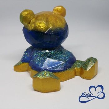 Nounours support téléphone bleu  et jaune 🧸