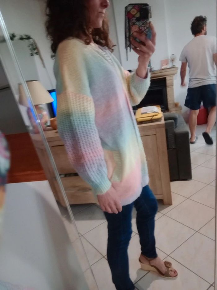 Gilet femme M rainbow mailles  p - photo numéro 3