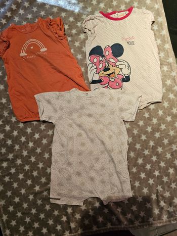 Lot de 3 barboteuses fille 12 mois