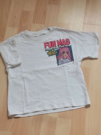 T-shirt col rond manches courtes cartoon manga 6ans Zara