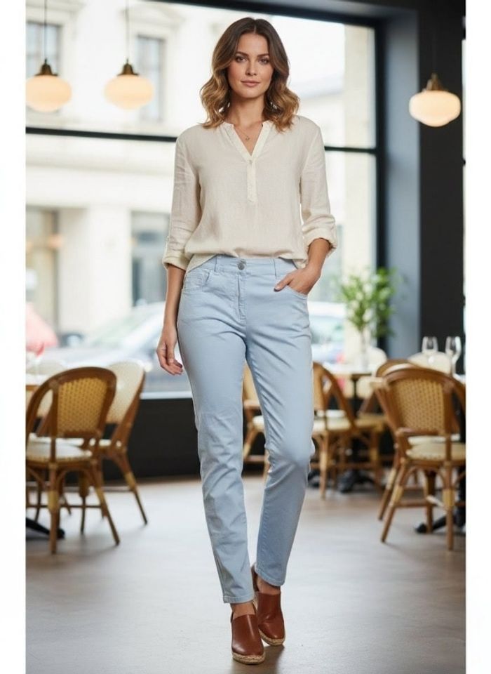 L'Indispensable Pantalon Pastel Caroll – Chic, Stretch & Vitaminé T40