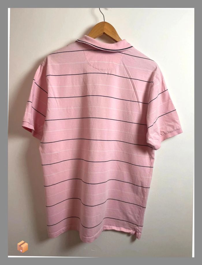 👕 Polo Chaps homme – Taille XL – Rose pâle à rayures - photo numéro 3