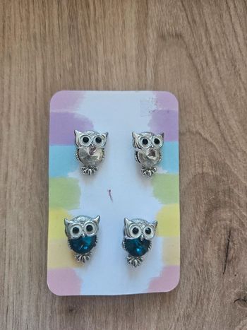 Lot de 2 paire de boucles d'oreilles Hiboux
