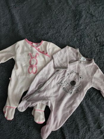 Lot 2 de grenouillères 0 mois