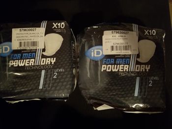 Lot de 2 paquets de protection homme id for men power dry technologie