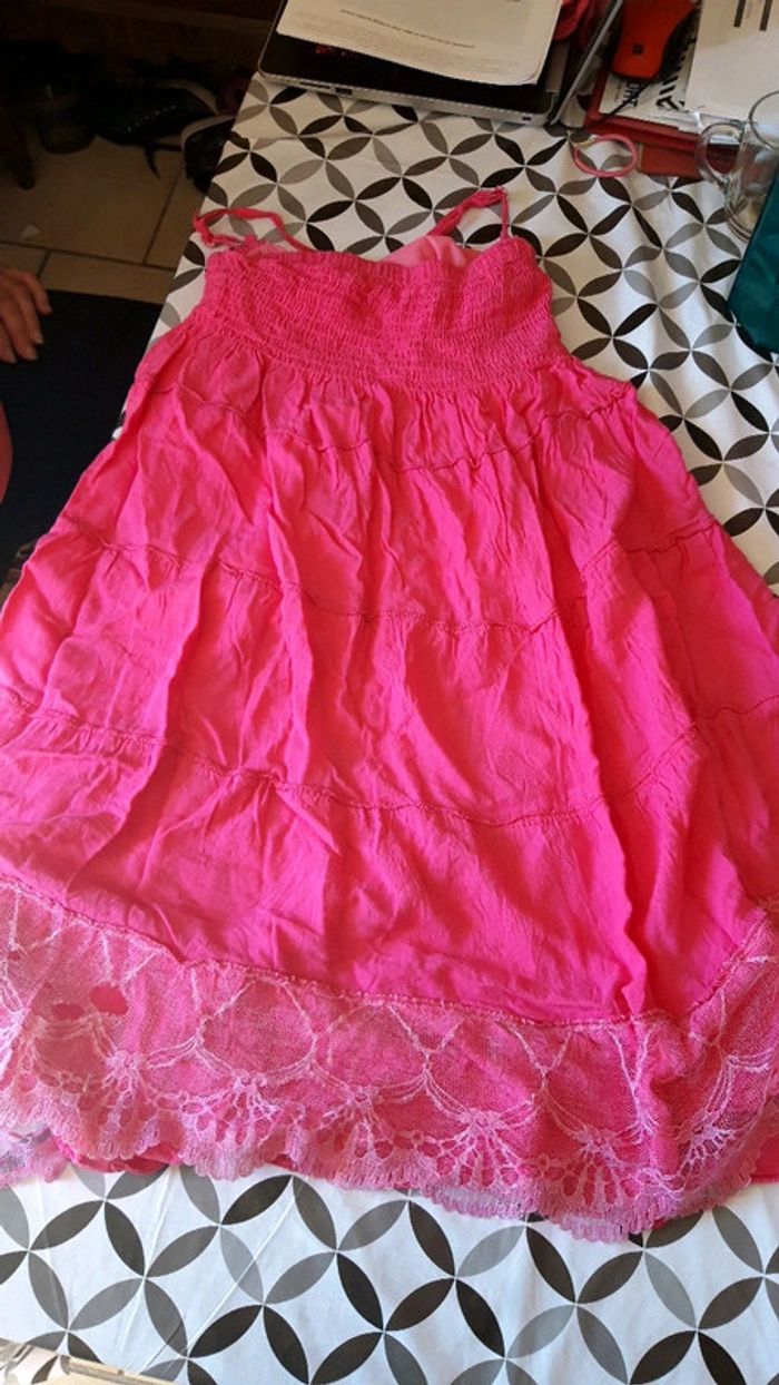 Robe longue 8 ans rose