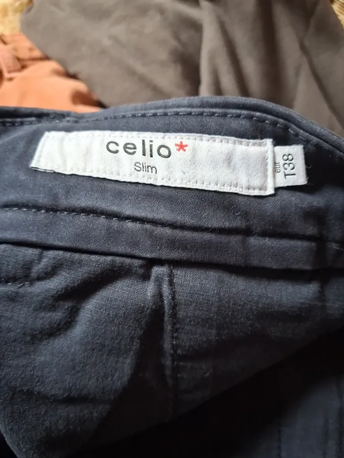 Pantalon Slim Celio bleu marine T38 - photo numéro 2