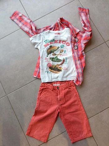 Ensemble short t shirt chemise garçon 6 ans