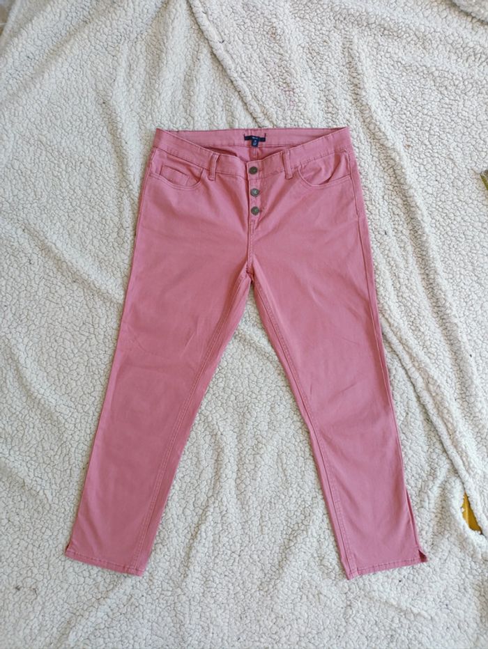 Jean rose slim fit taille haute – taille 40 cute kawaii vintage