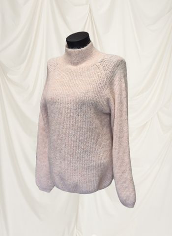 Pull maille tricot beige rosé