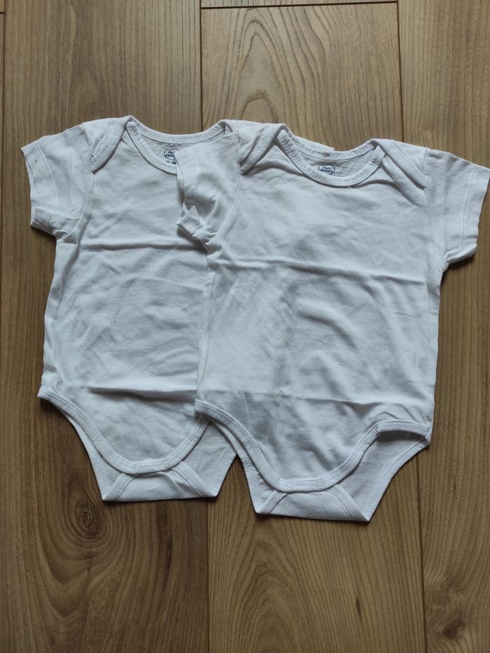 Lot 2 bodies manches courtes 6 mois Mots d'enfants